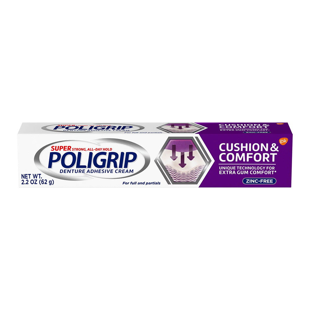 Poligrip Cushion and Comfort Denture Adhesive Cream - 2.2 Oz